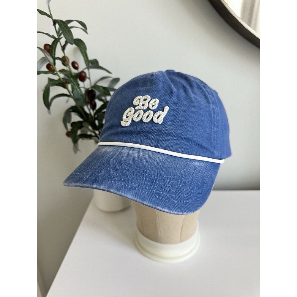 Goodfellow & Co "Be Good" Blue Faded Rope Brim Hat Adjustable Dad Cap Nautical